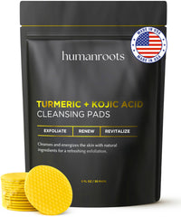 Humanroots Turmeric Kojic Pad, textured side for exfoliation and pore cleansing.