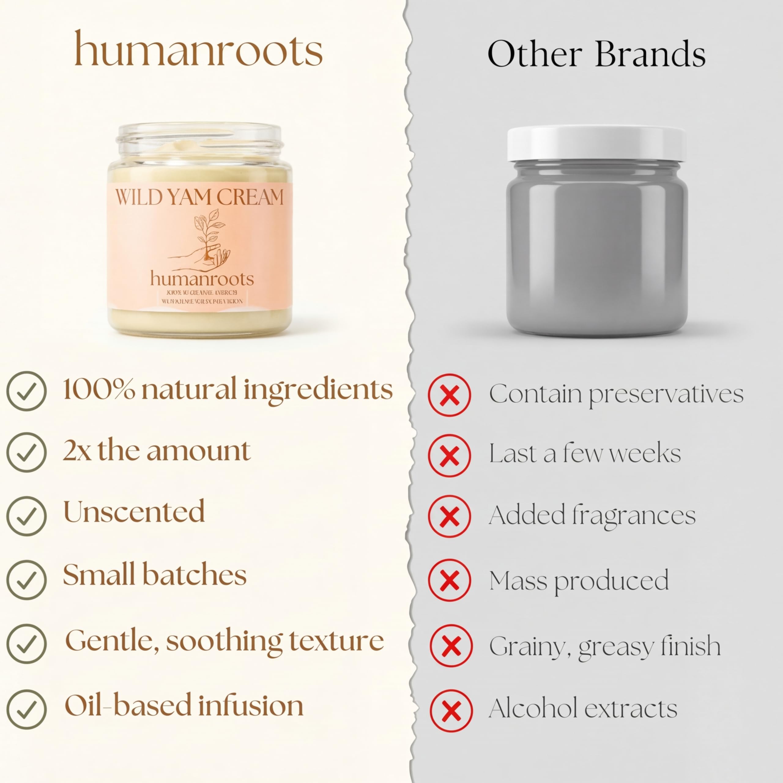 4 oz jar on a bathroom shelf with clean packaging from Humanroots.