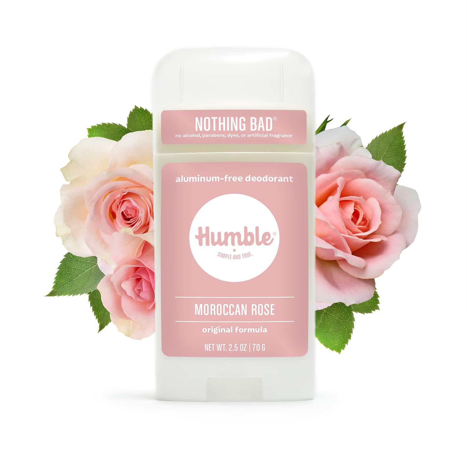 Humble Brands aluminum-free odor control shown in action on the skin.