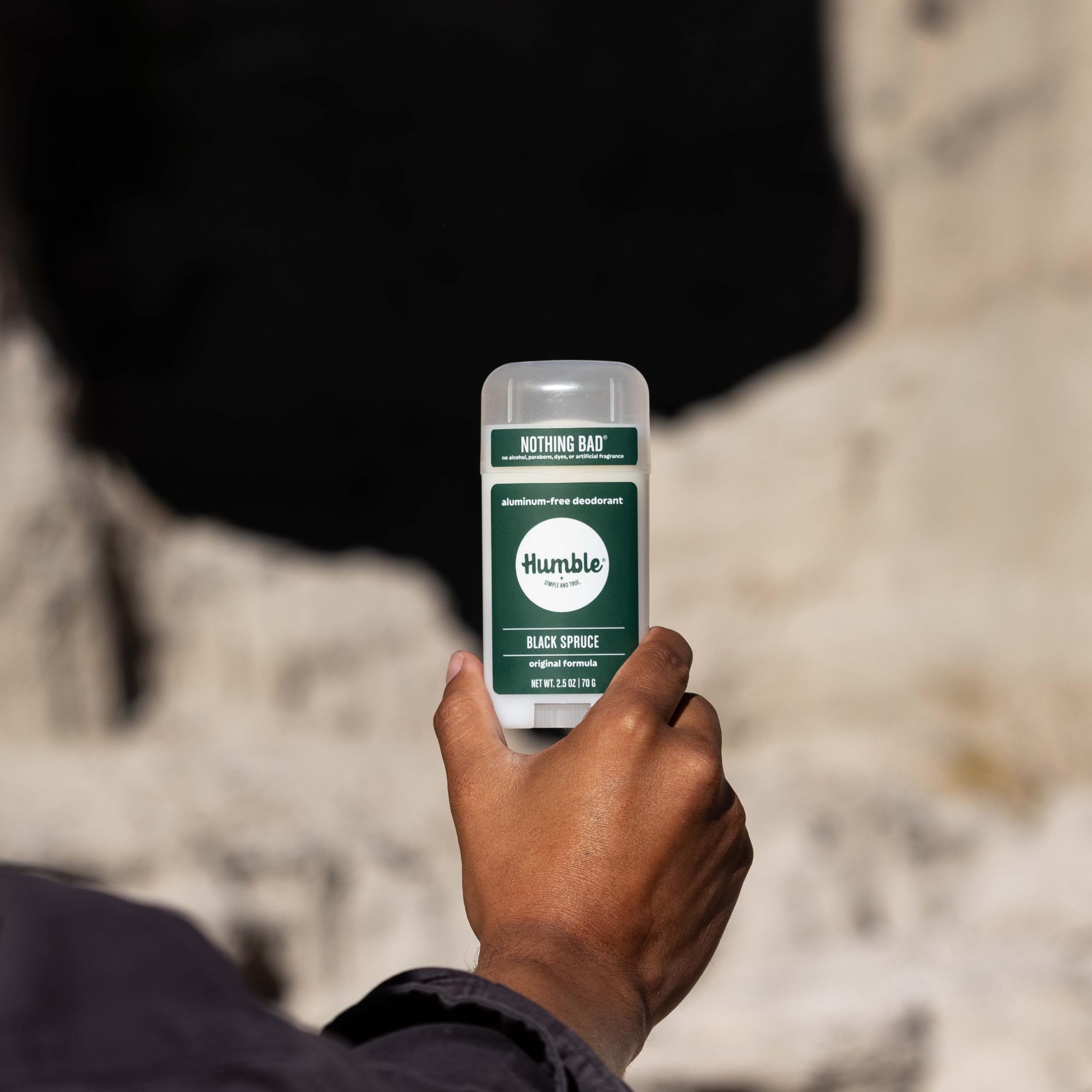 Humble Brands deodorant texture with MCT oil promises skin-soothing moisture during wear.