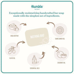 Organic vegan soap three-pack from Humble with recyclable packaging.