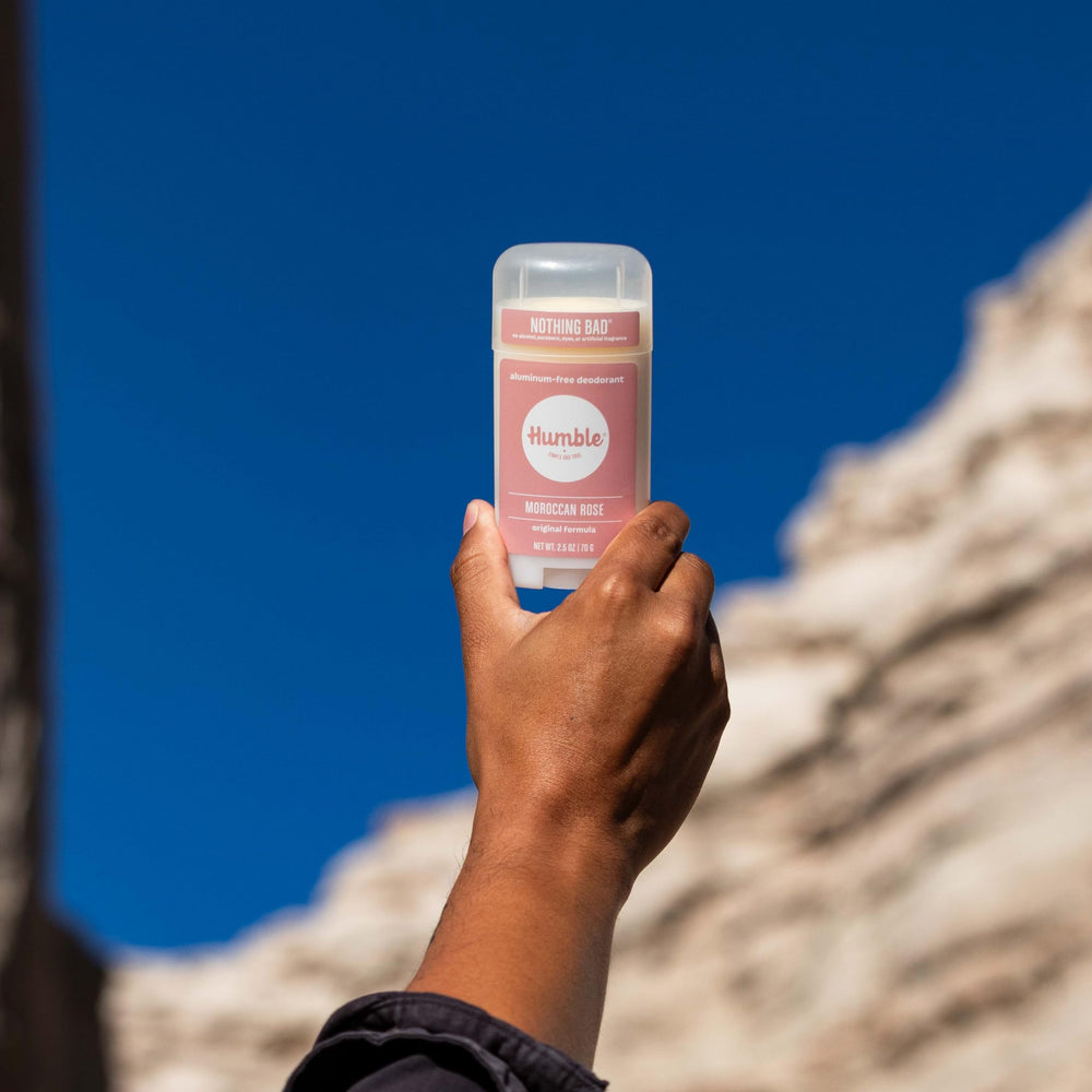 Humble Brands original formula texture appears dry and comfortable on skin.