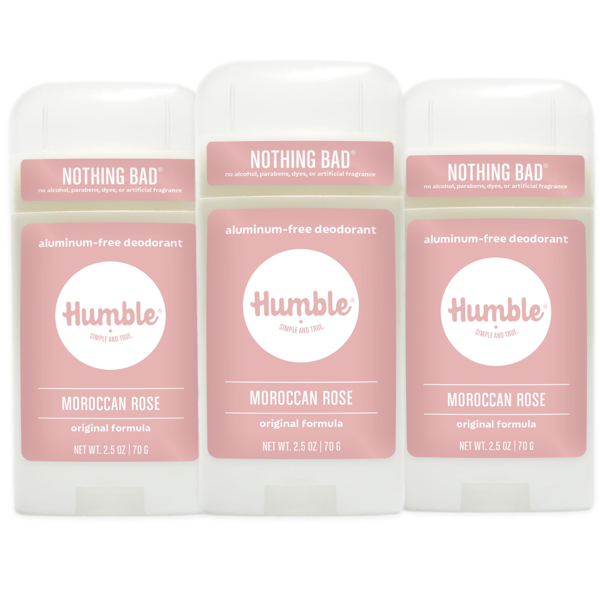 HUMBLE BRANDS Original Formula deodorant stick with Moroccan Rose keeps you fresh all day.