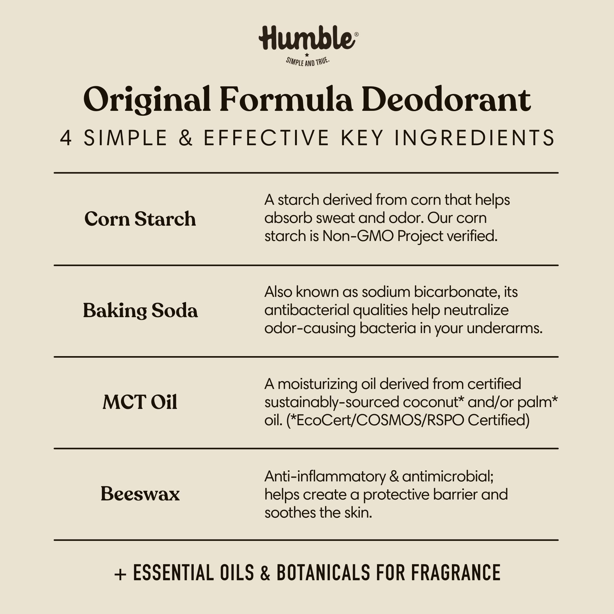 Smooth application image showcasing the texture of Humble Brands deodorant.