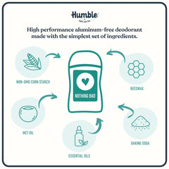 Humble Brands travel-size deodorant tube for on-the-go refresh.