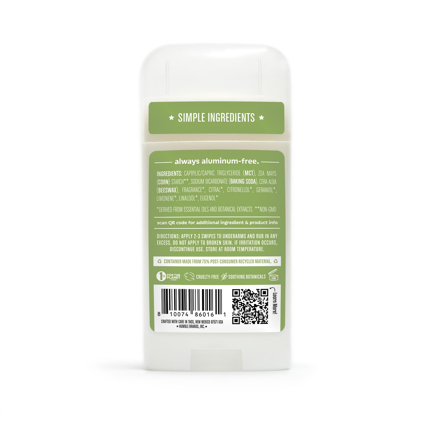 Humble Brands Original Formula odor control without aluminum supports a confident, comfortable day.