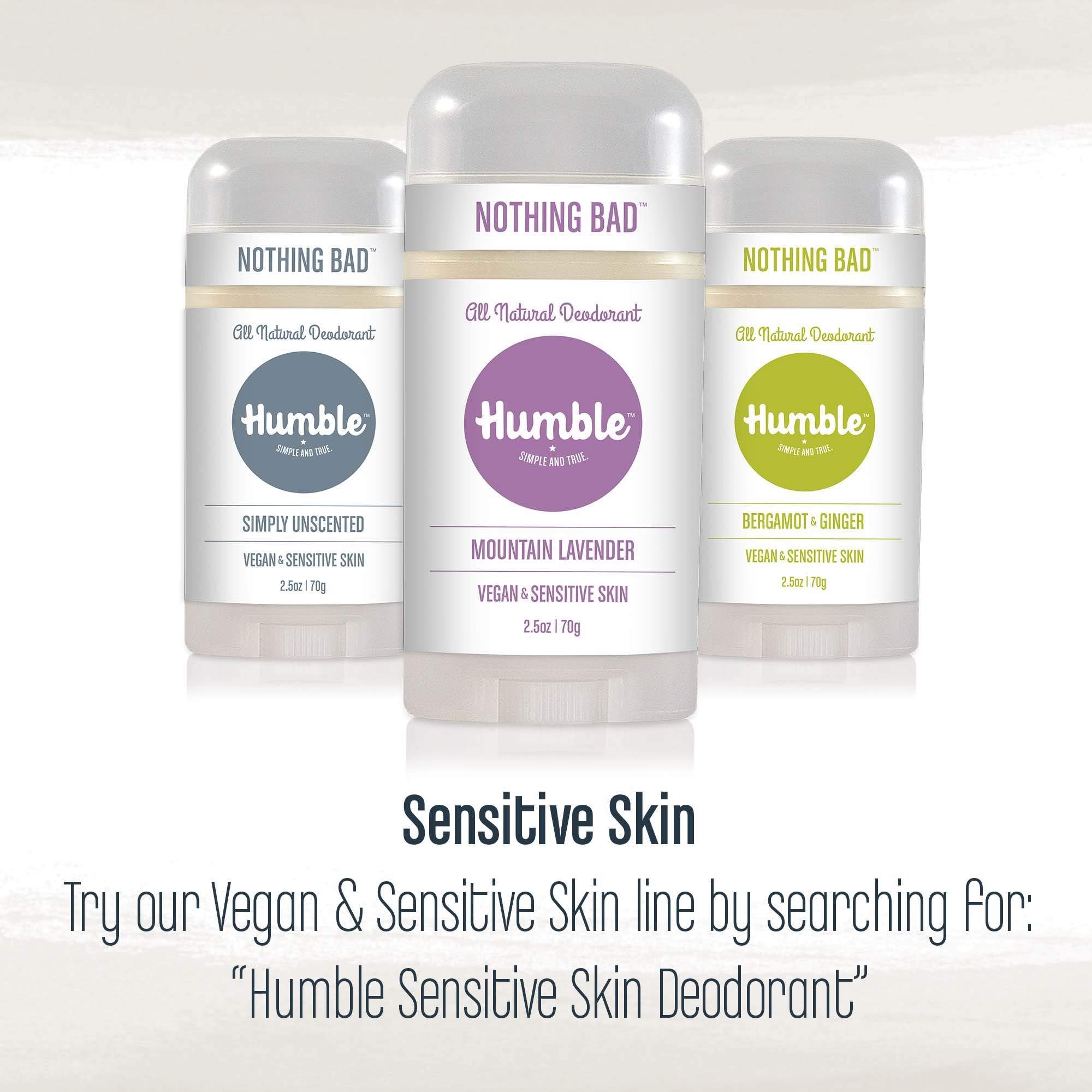 HUMBLE BRANDS deodorant with label and natural color cues signal botanical vibe.