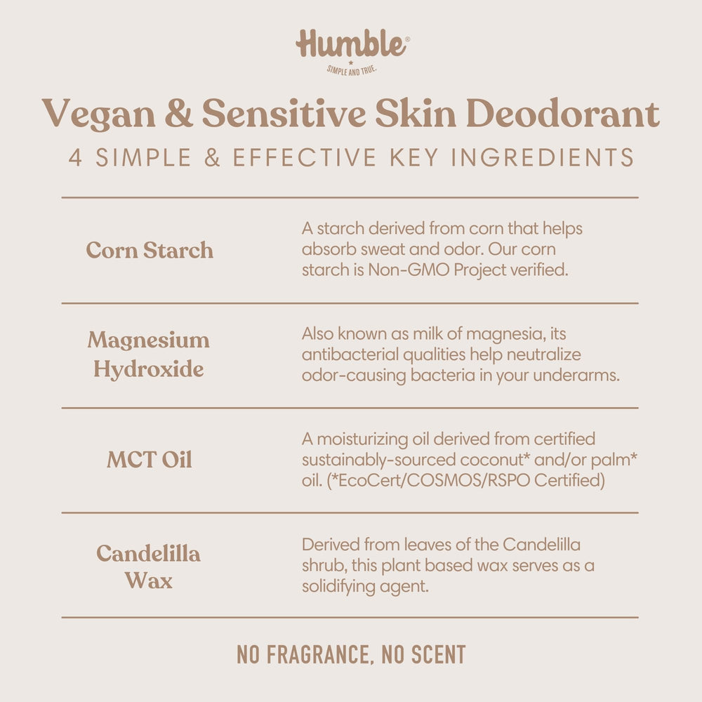Humble Brands three-pack aluminum-free deodorants side view
