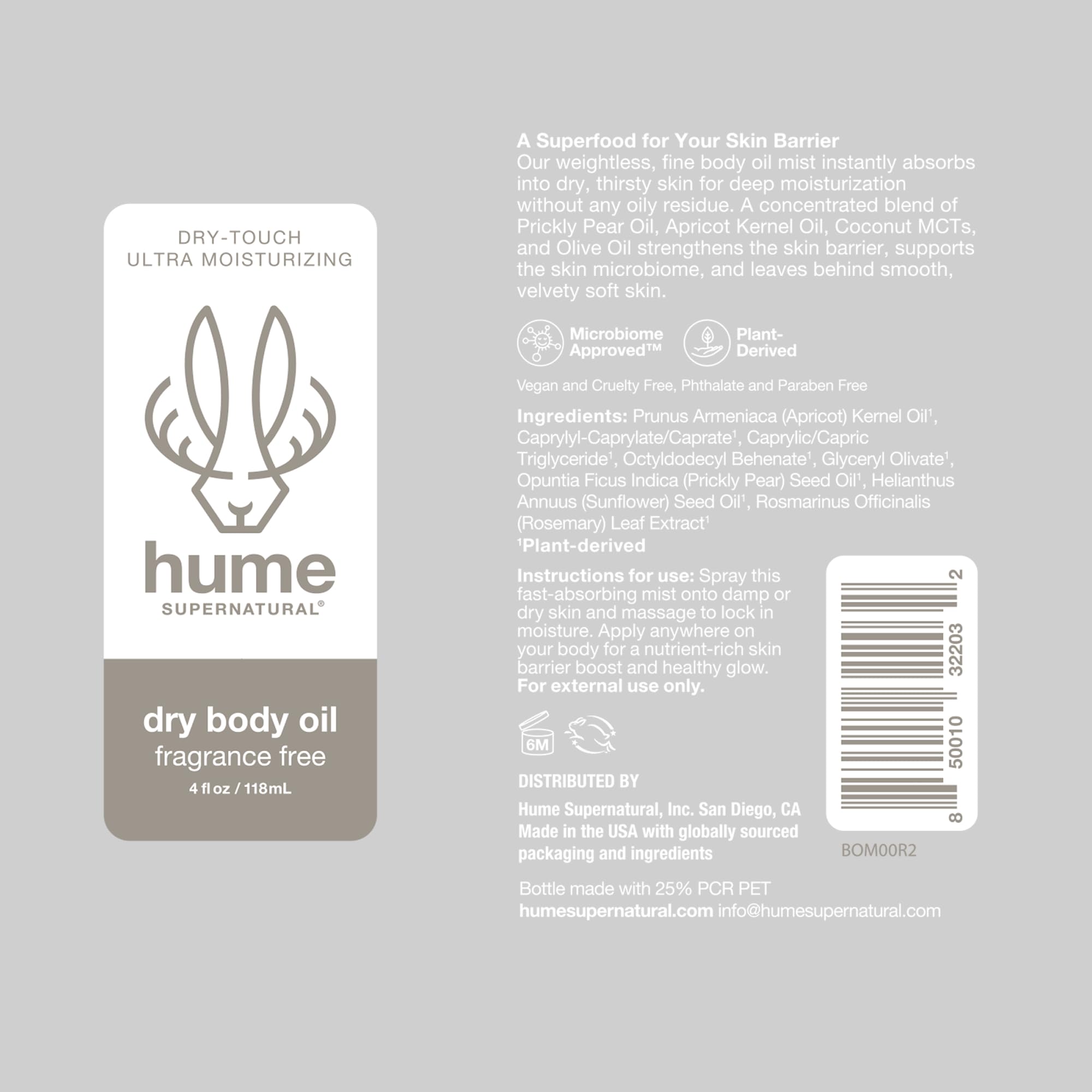 HUME SUPERNATURAL after-shower application on arm illustrates quick absorption