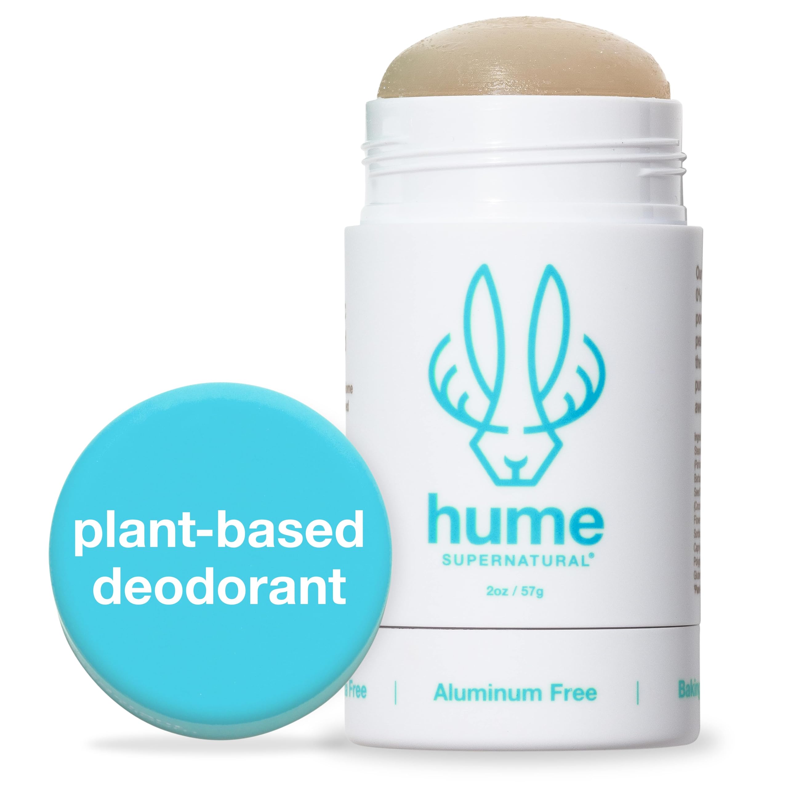 Hume Supernatural aluminum-free deodorant bottle close-up for all-day odor control