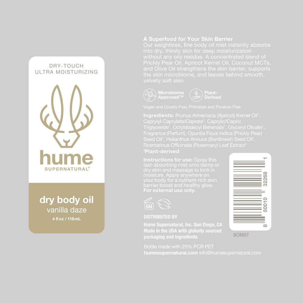 HUME SUPERNATURAL 1-pack oil bottle on shelf for daily use.