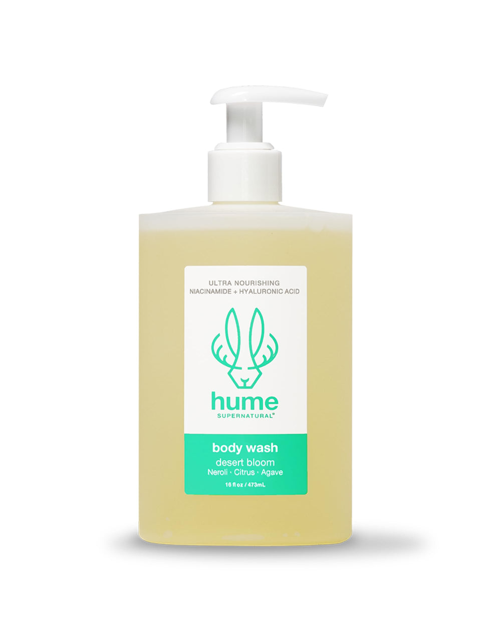 HUME SUPERNATURAL Desert Bloom bottle front for daily cleansing.