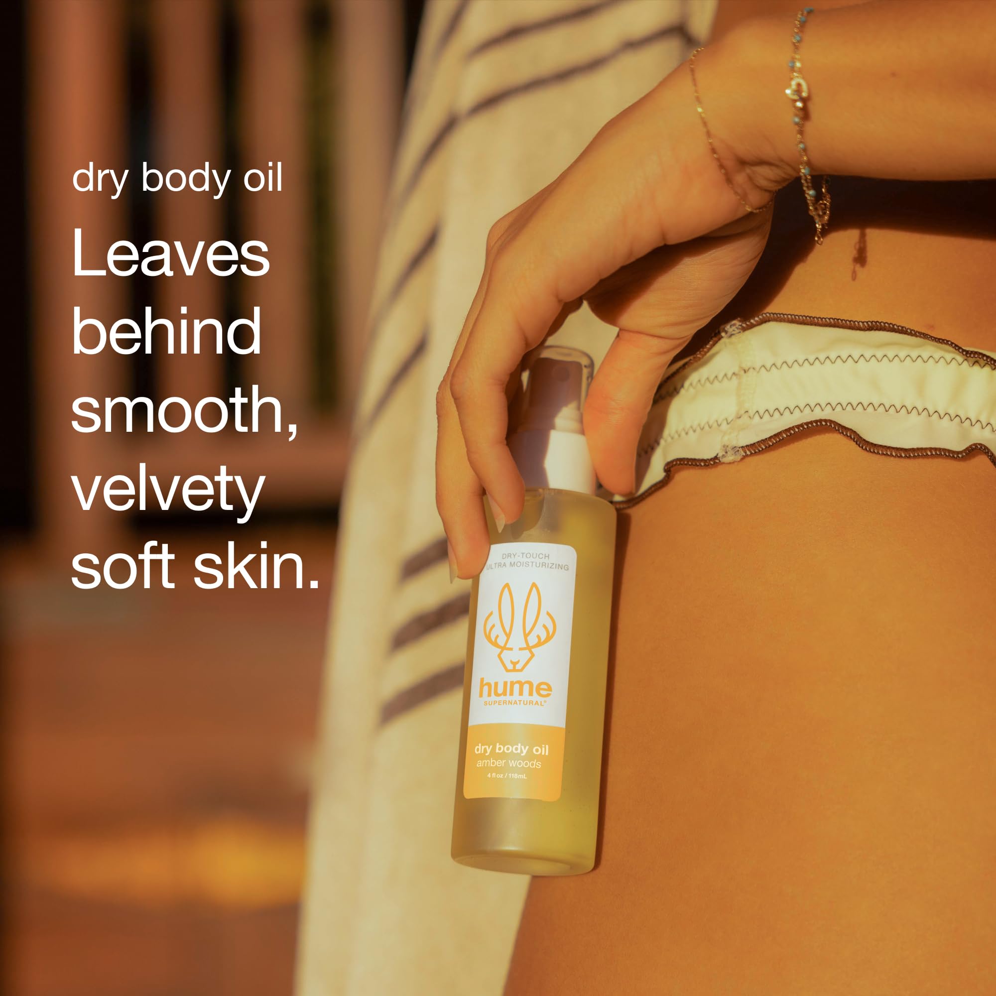 Olive oil triglycerides component in HUME SUPERNATURAL oil delivering lasting moisture.