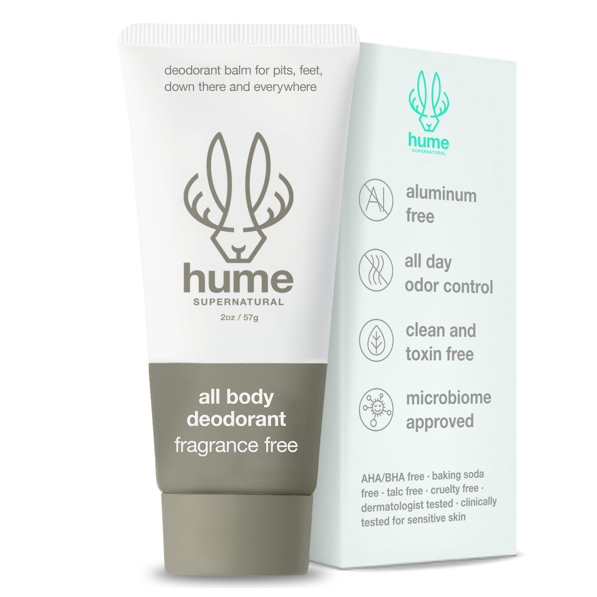 HUME SUPERNATURAL invisible whole-body deodorant tube for all-day odor control