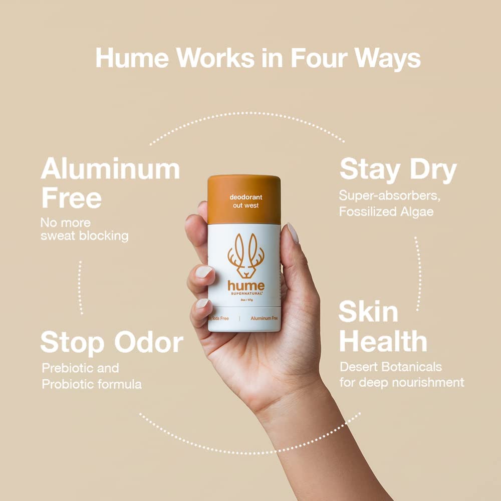 Probiotic and prebiotic formula nourishes skin while absorbing moisture.