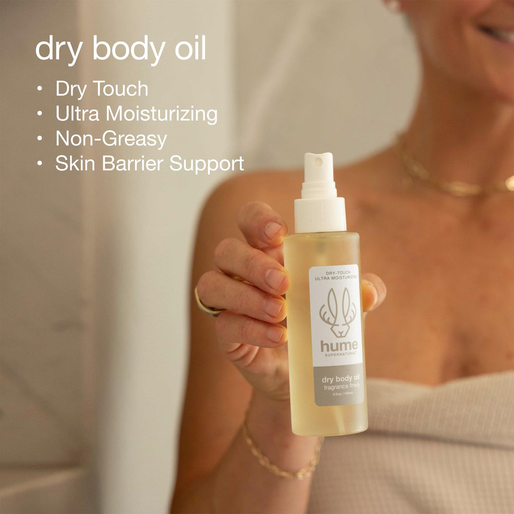 HUME SUPERNATURAL quick absorption on damp skin delivers lasting moisture.