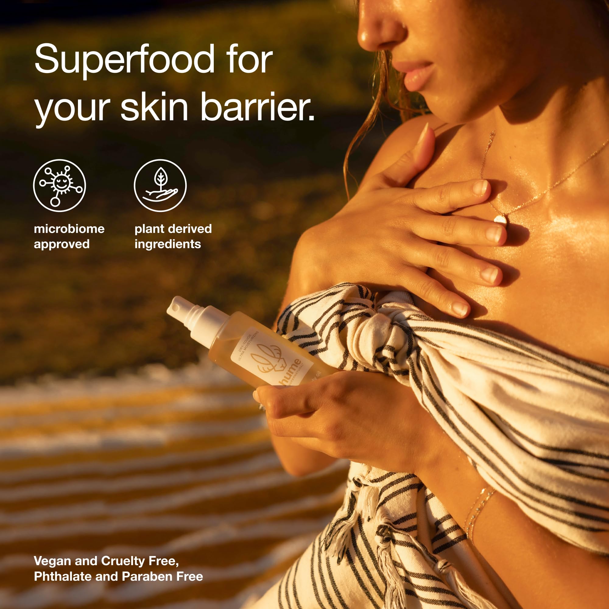 HUME SUPERNATURAL shower-to-skin routine with Vanilla Daze fragrance.