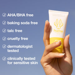 Hume Supernatural silky balm texture glides on smoothly with a non-greasy finish.