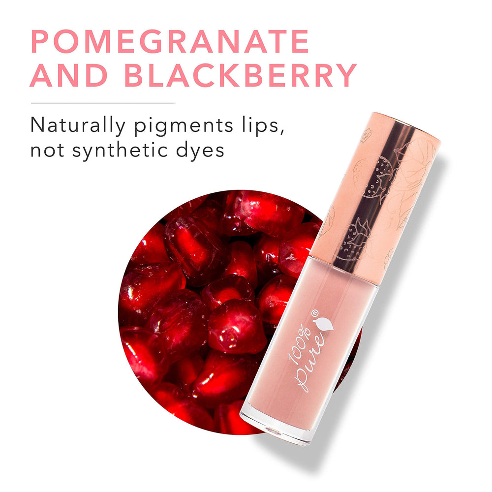 100% PURE Naked lip gloss non-sticky silky texture for comfortable wear.