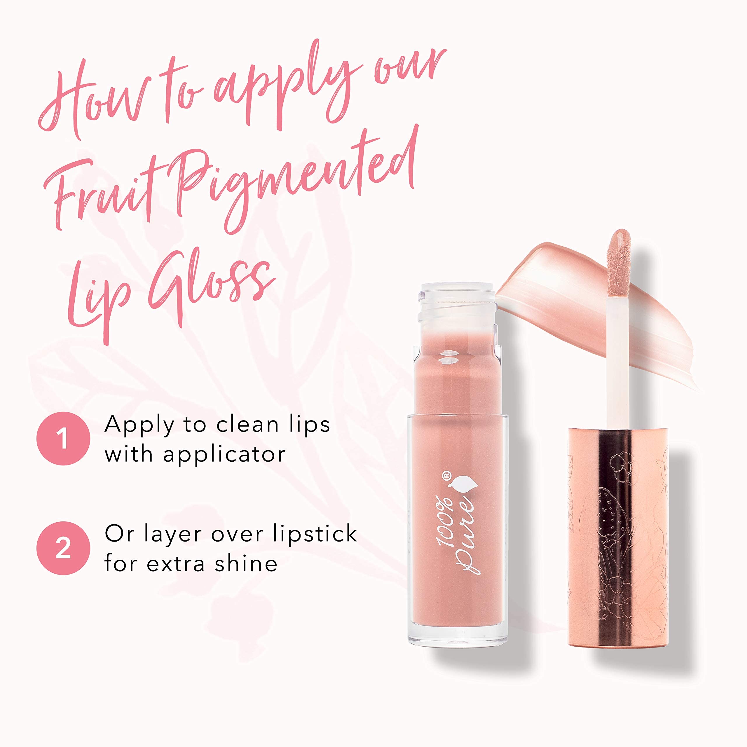 100% PURE Naked lip gloss vegan and cruelty-free beauty essential.