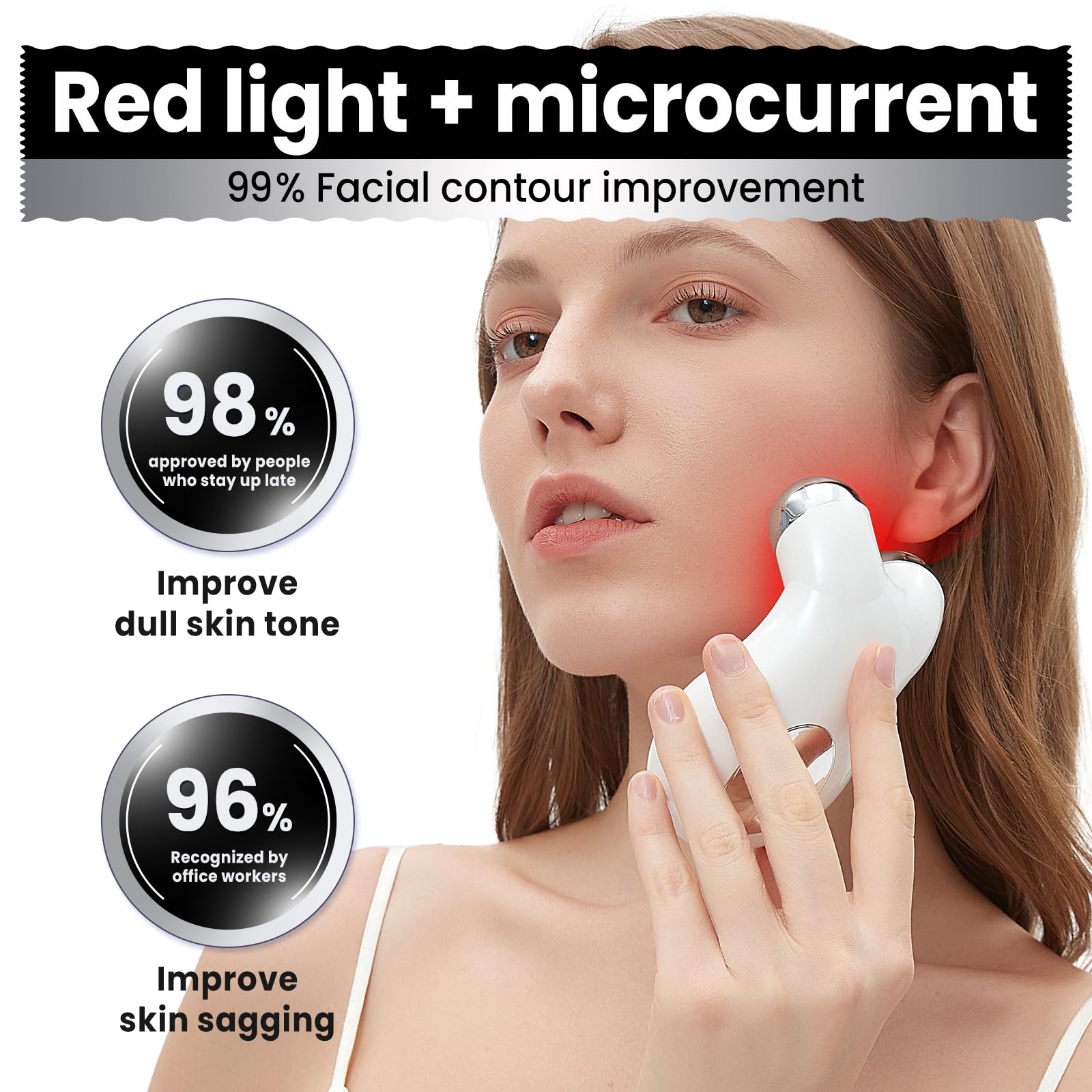 Hunvva EP-300 red-light therapy panel close-up for wrinkle care