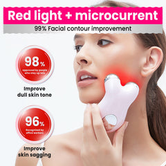 Hunvva microcurrent facial device in red-light mode for targeted care