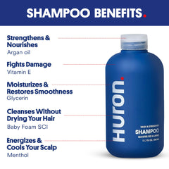 Huron Argan oil nourishing ingredient close-up highlights conditioning benefits.