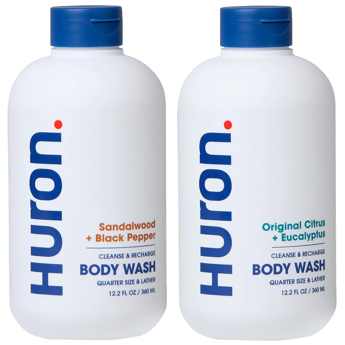 Huron Citrus Eucalyptus bottle shows refreshing scent for energized mornings.