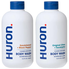 Huron Citrus Eucalyptus bottle shows refreshing scent for energized mornings.