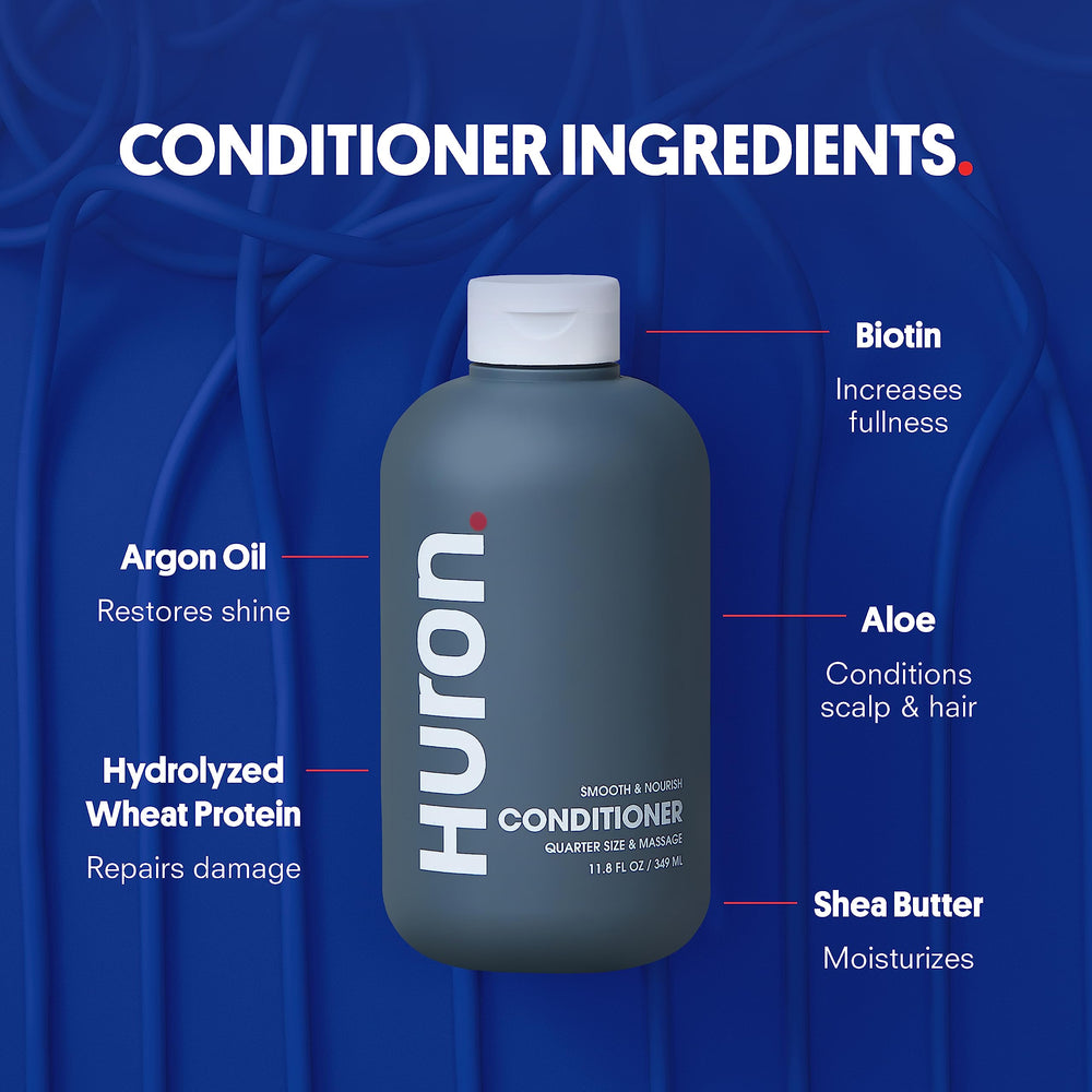 Huron Hair Duo daily routine image promotes quick morning cleanse.
