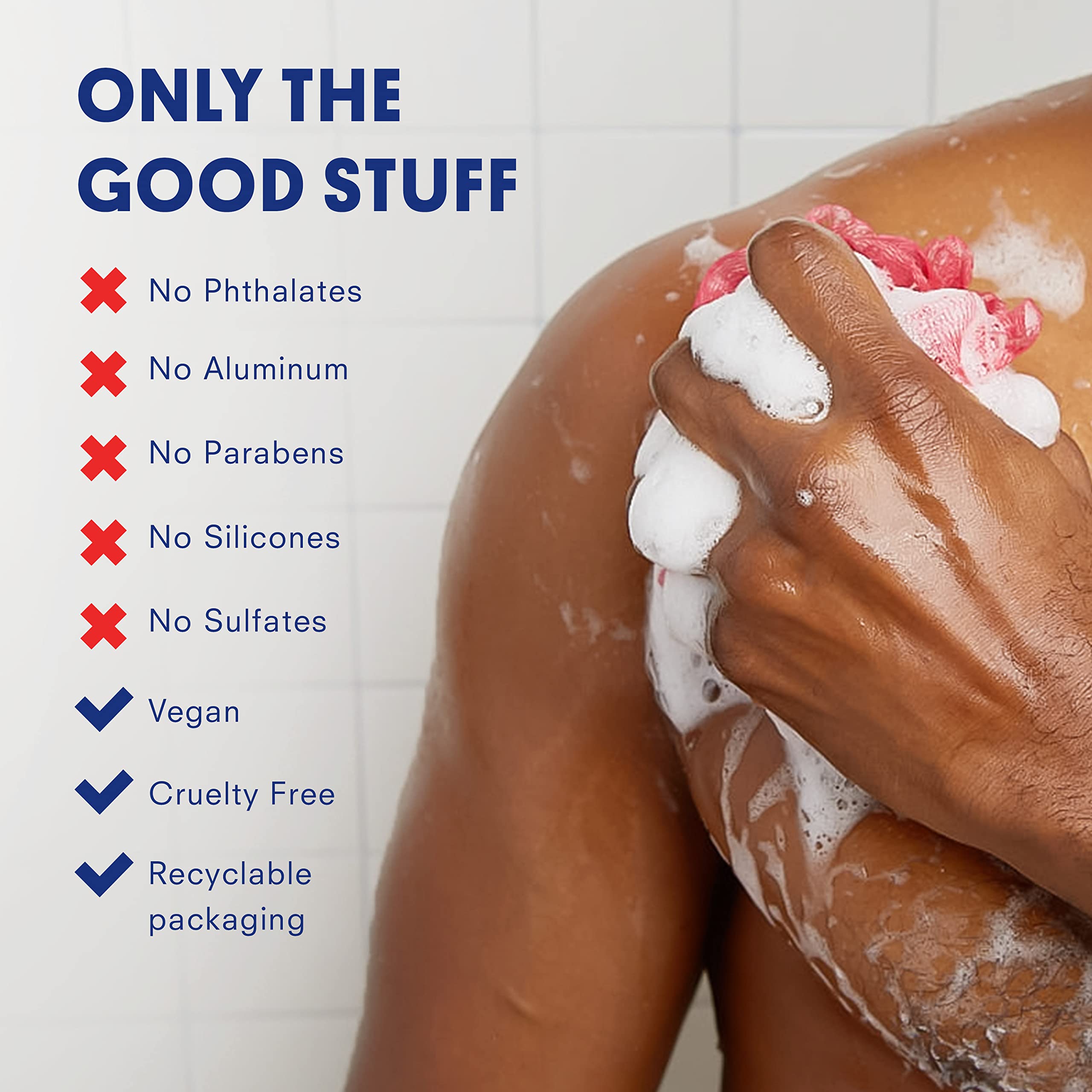 Huron men's body wash close-up of Vitamin E and Coconut Oil ingredients for skin nourishment