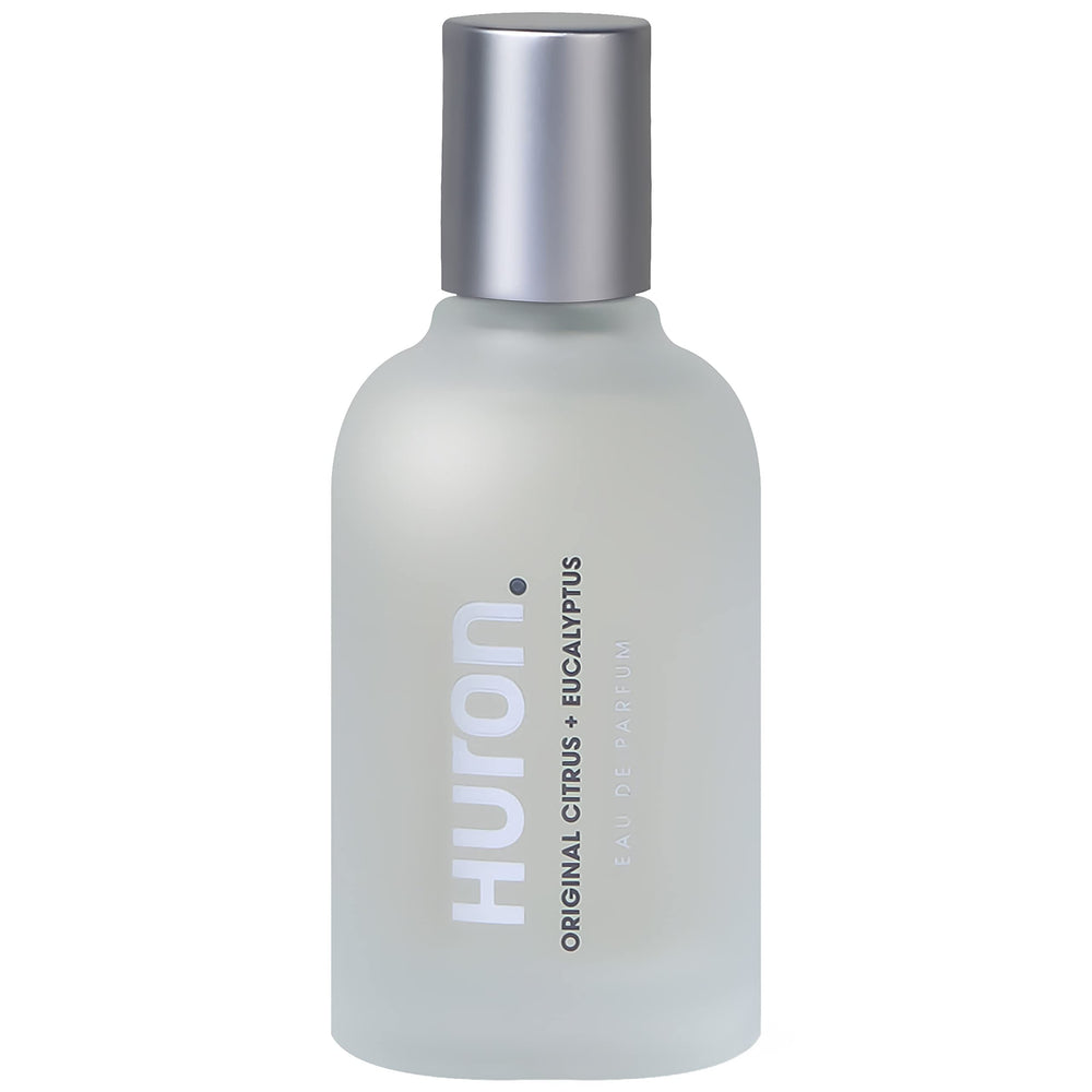 Huron Men’s Cologne bottle front, sleek design for everyday wear.