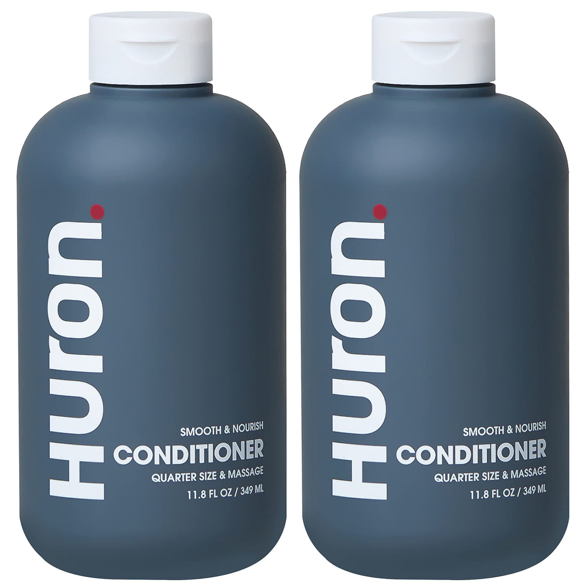 Huron Men’s Conditioner bottle front highlights lightweight hydration for frizz control.