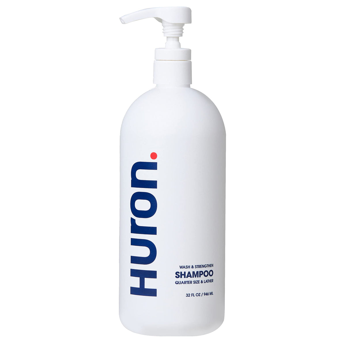 Huron Men's Fresh Scent Daily Shampoo bottle front with nourishing formula for fullness