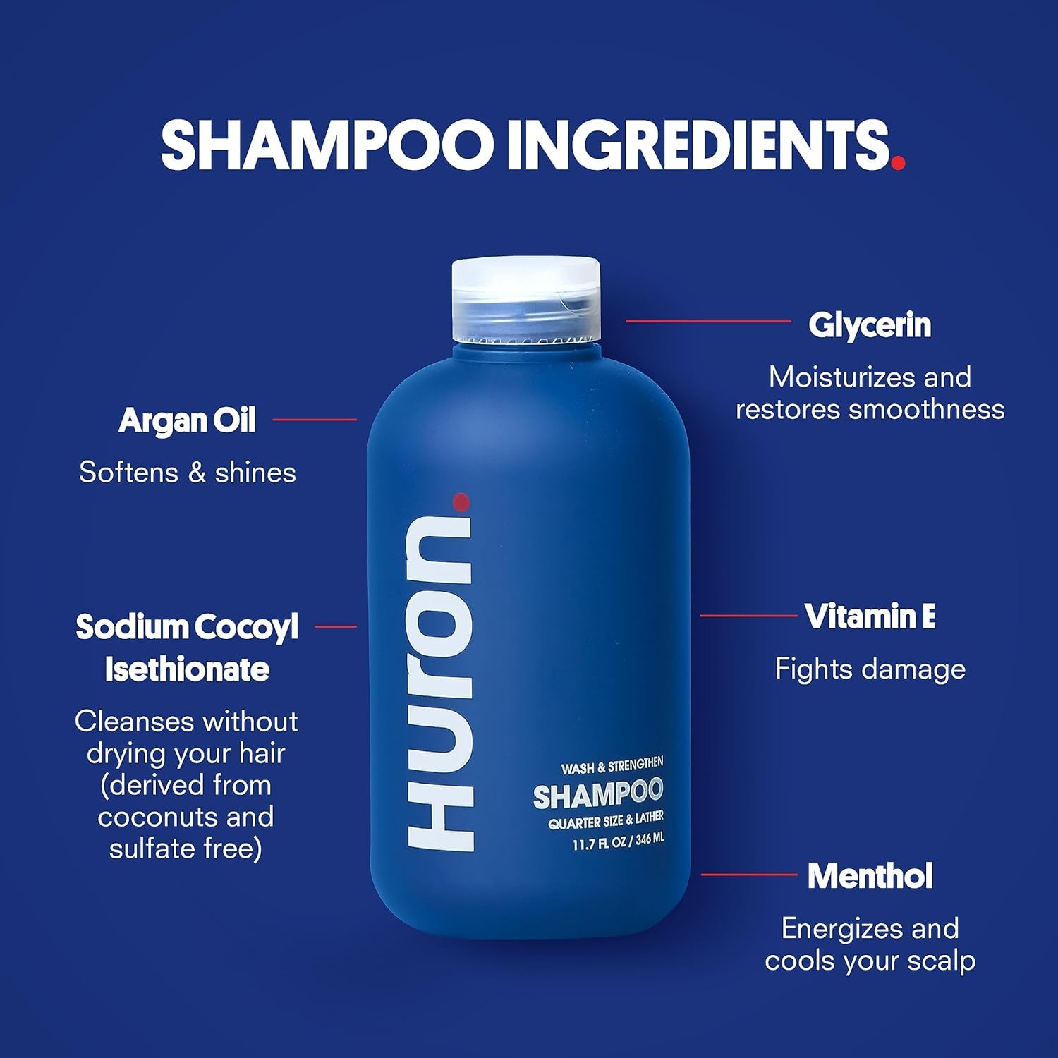 Huron body wash bottle with Sea Salt + Driftwood fragrance for refreshed skin.