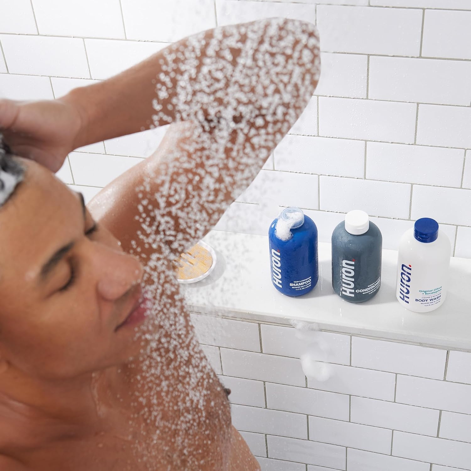 Travel-ready Huron Shower Kit compact size for on-the-go showers.