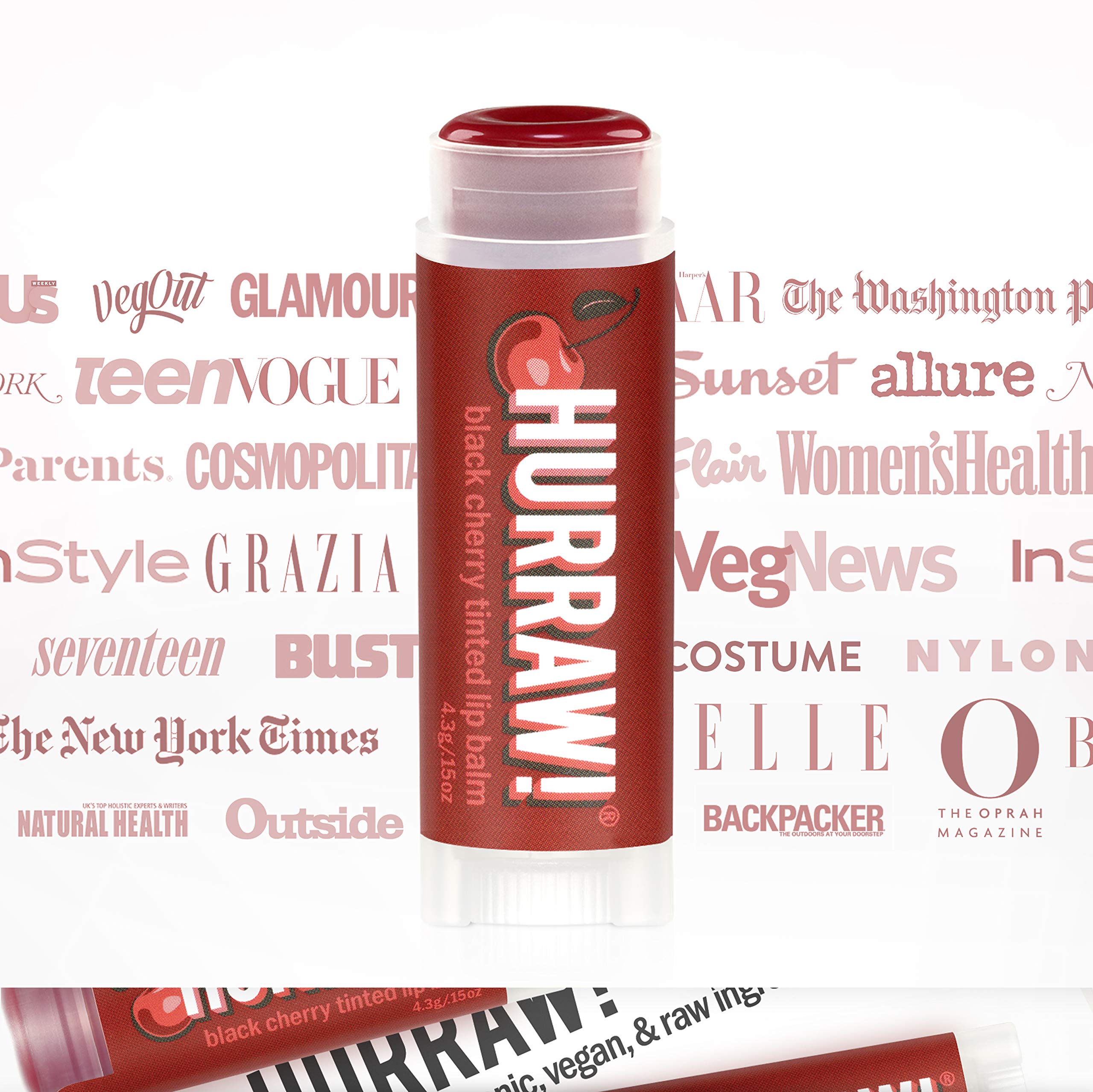 Hurraw! certification icons confirm organic vegan gluten-free status.