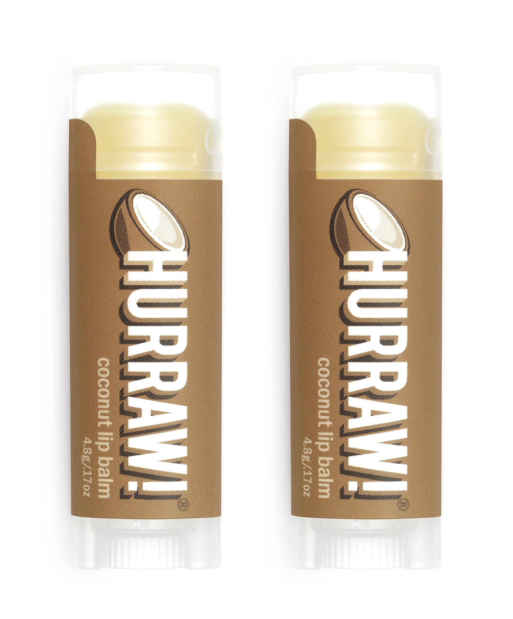 Hurraw! Coconut Lip Balm two-pack in a white box for daily moisture