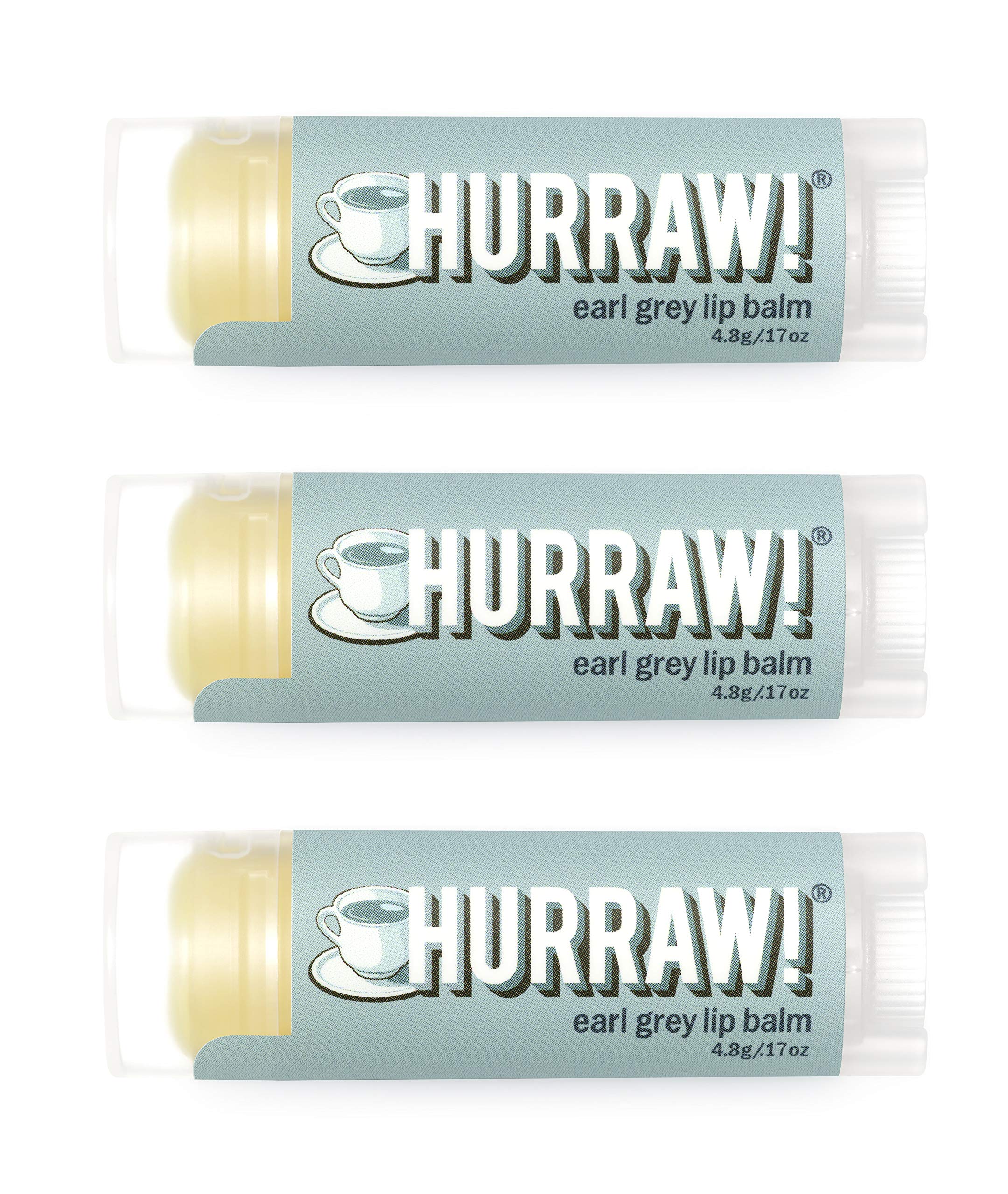 HURRAW Earl Grey lip balm 3pack box, compact hydration on the go