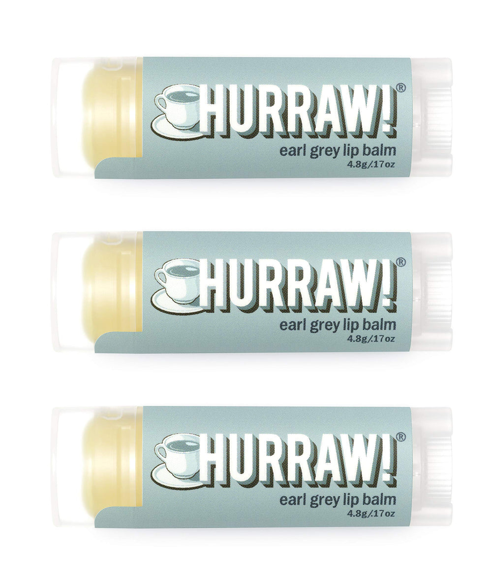 HURRAW Earl Grey lip balm 3pack box, compact hydration on the go