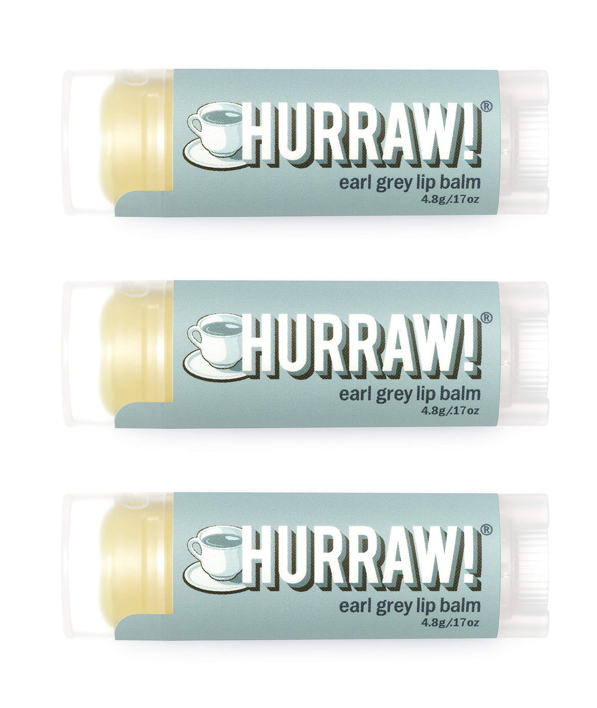 HURRAW Earl Grey lip balm 3pack box, compact hydration on the go