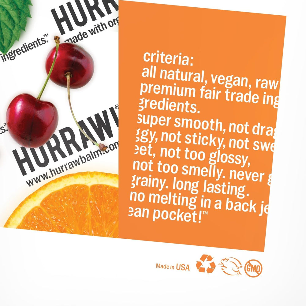 HURRAW Earl Grey lip balm USA made label crafted in Montana for quality