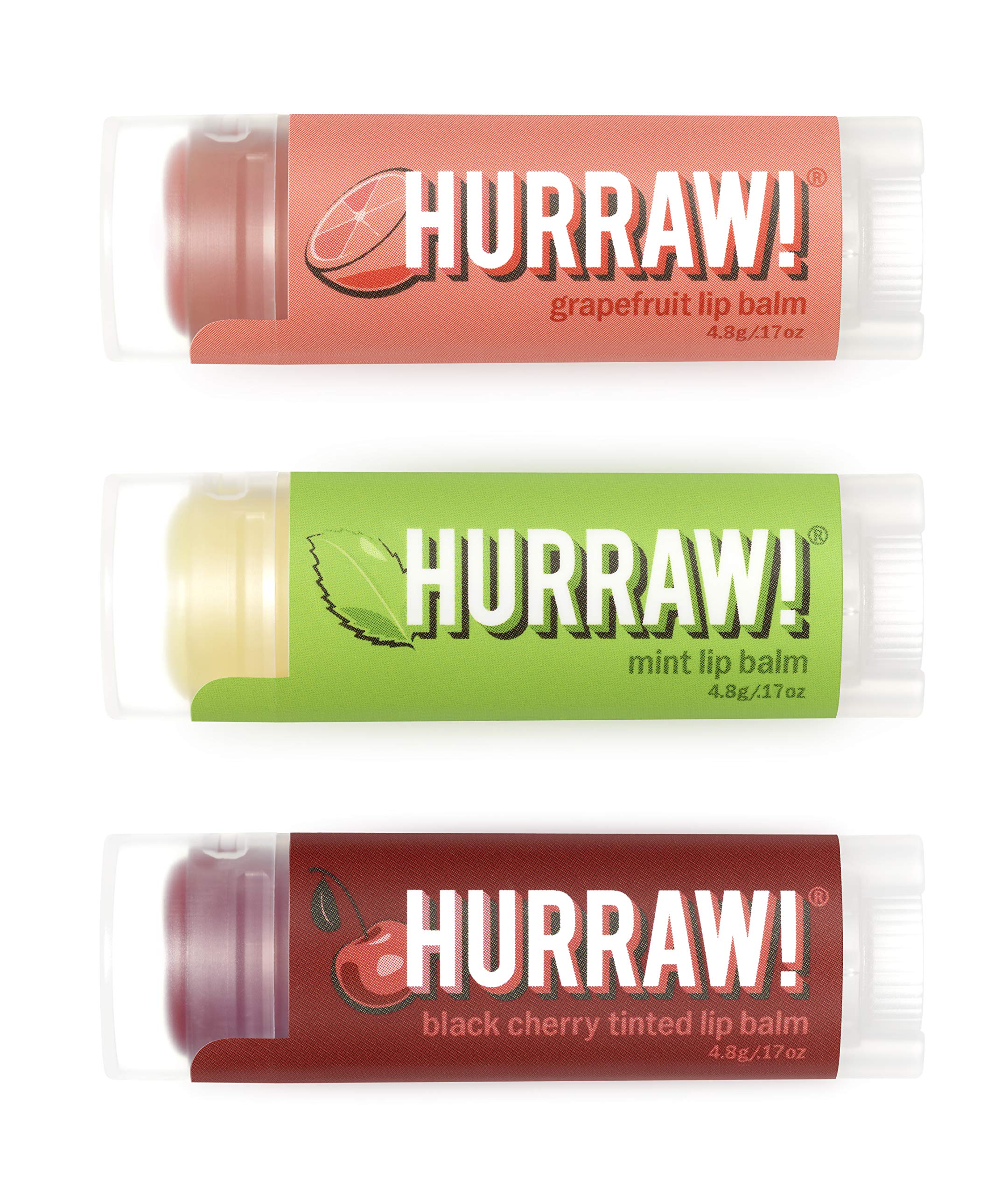 Hurraw Grapefruit balm tube for refreshing hydration and citrus lift.