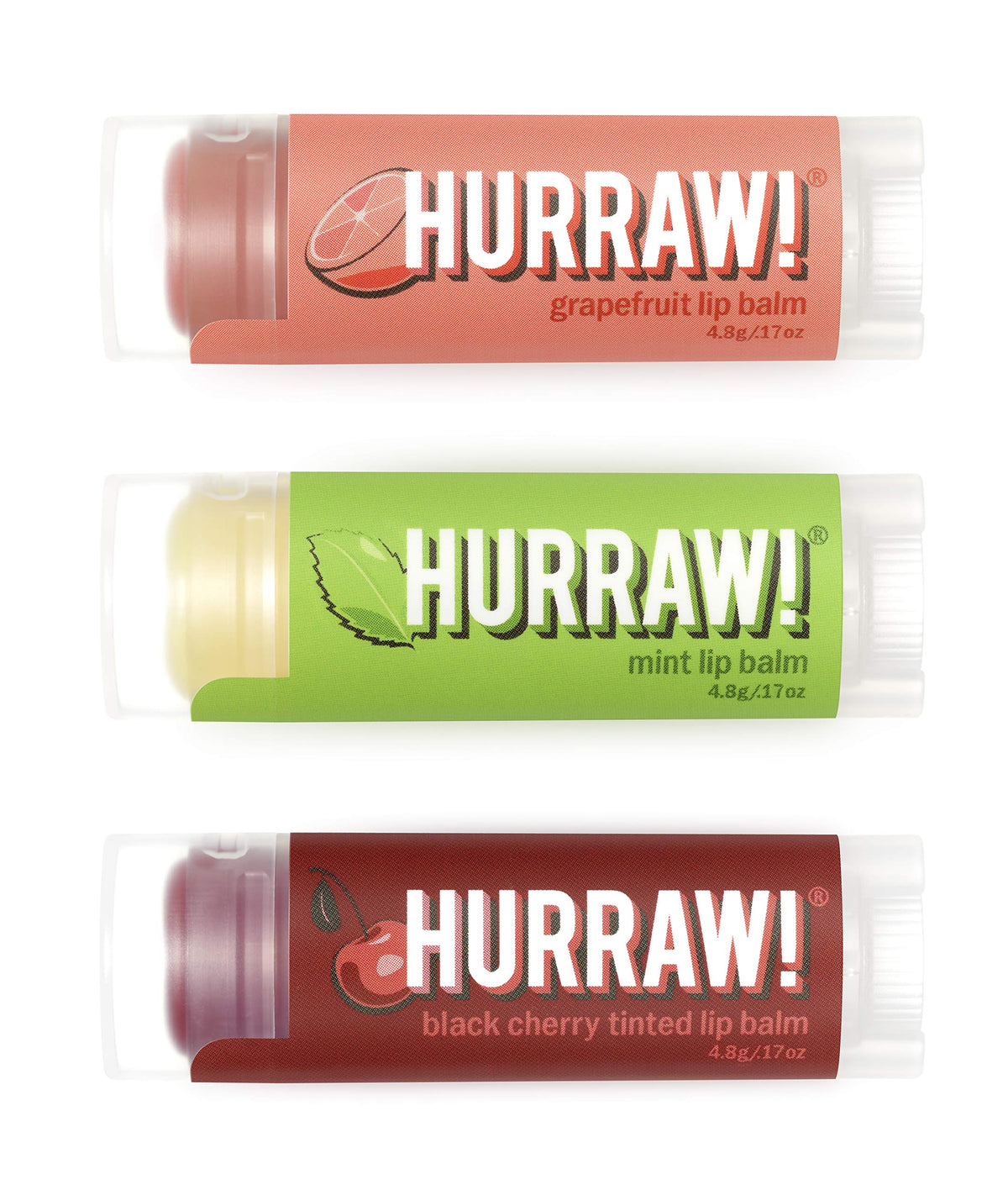 Hurraw Grapefruit balm tube for refreshing hydration and citrus lift.