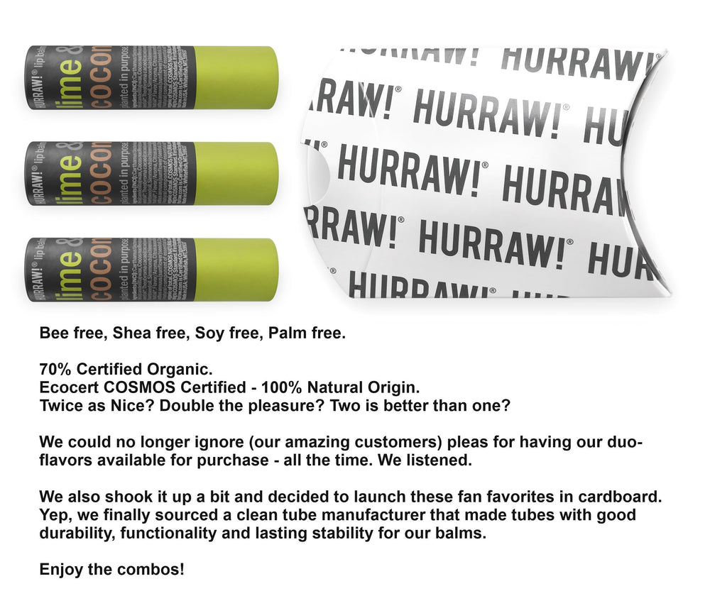 Close-up of Hurraw packaging showing a white box and sustainable design.