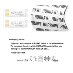 Packaging with white pillow box and cruelty-free branding.