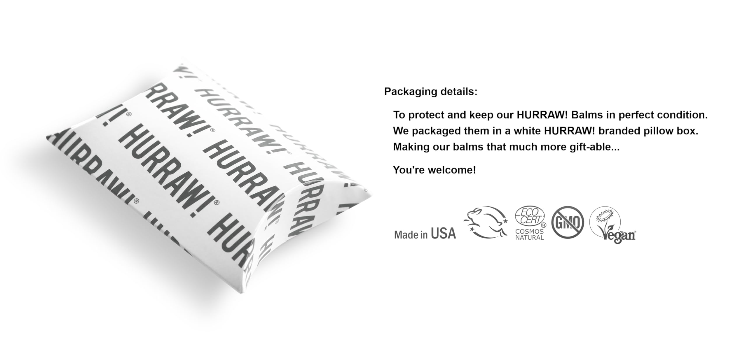 Hurraw! Smooth-glide lip balm application across the lips.