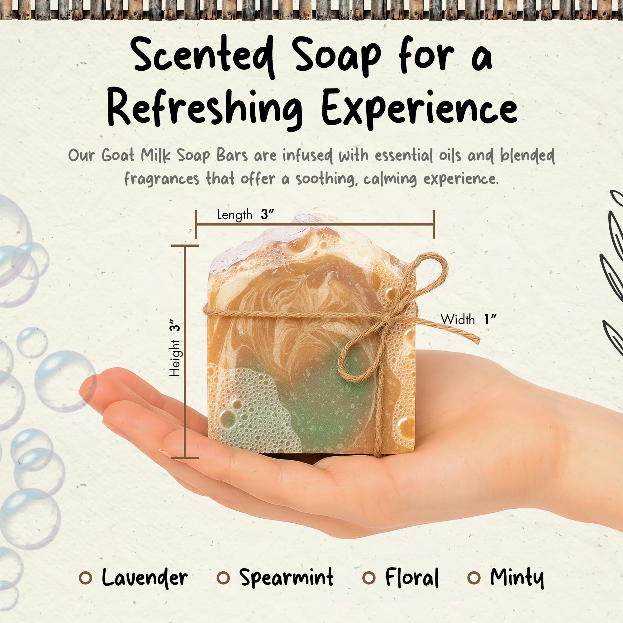 HushHush Farm Lavender Mint soap closeup showing creamy lather for sensitive skin.
