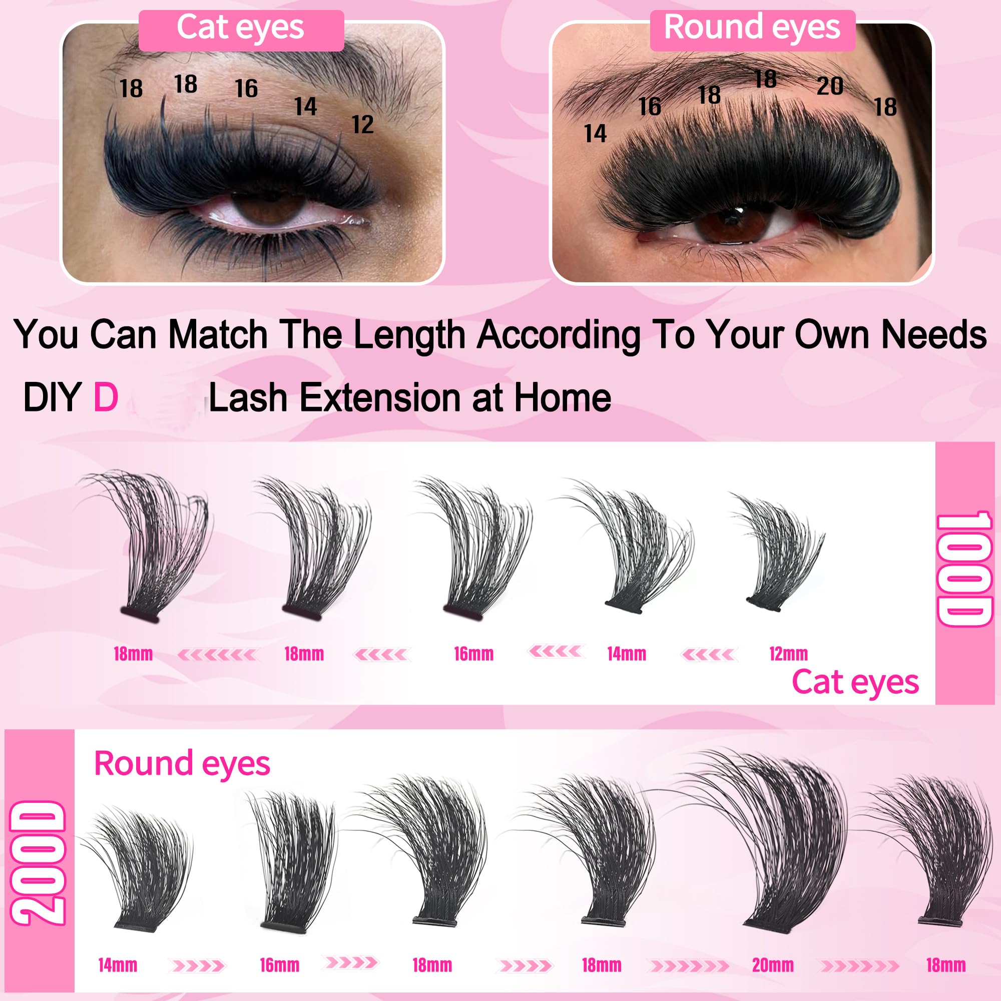 Hushlibaby lash clusters D-curl lift for bold, long-lasting definition.