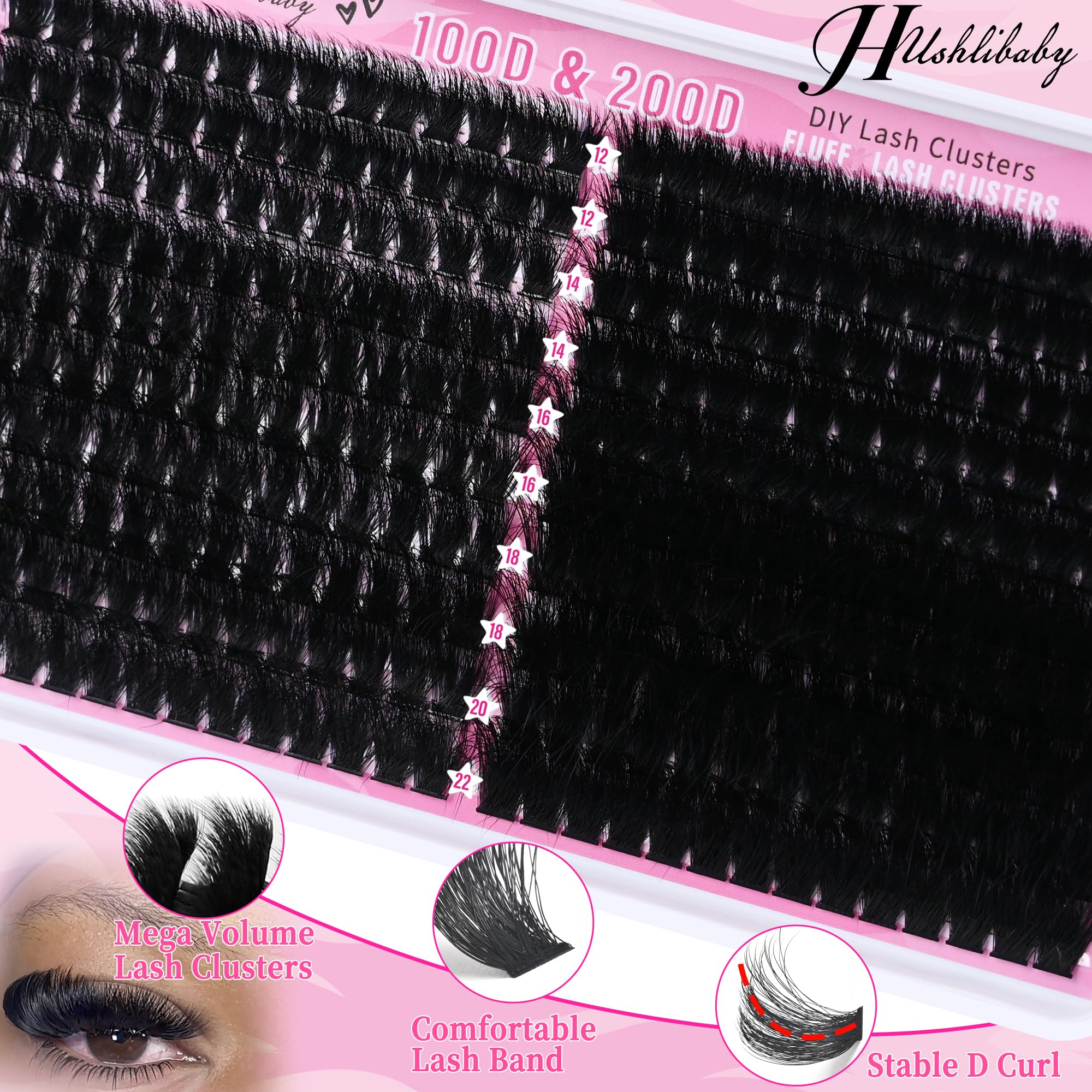 Hushlibaby premium quality lashes for safe, comfortable application.